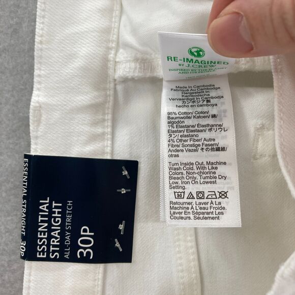 J.Crew Essential Straight Jeans‎ Women's 30P Petite White Denim All Day Stretch - Picture 8 of 16